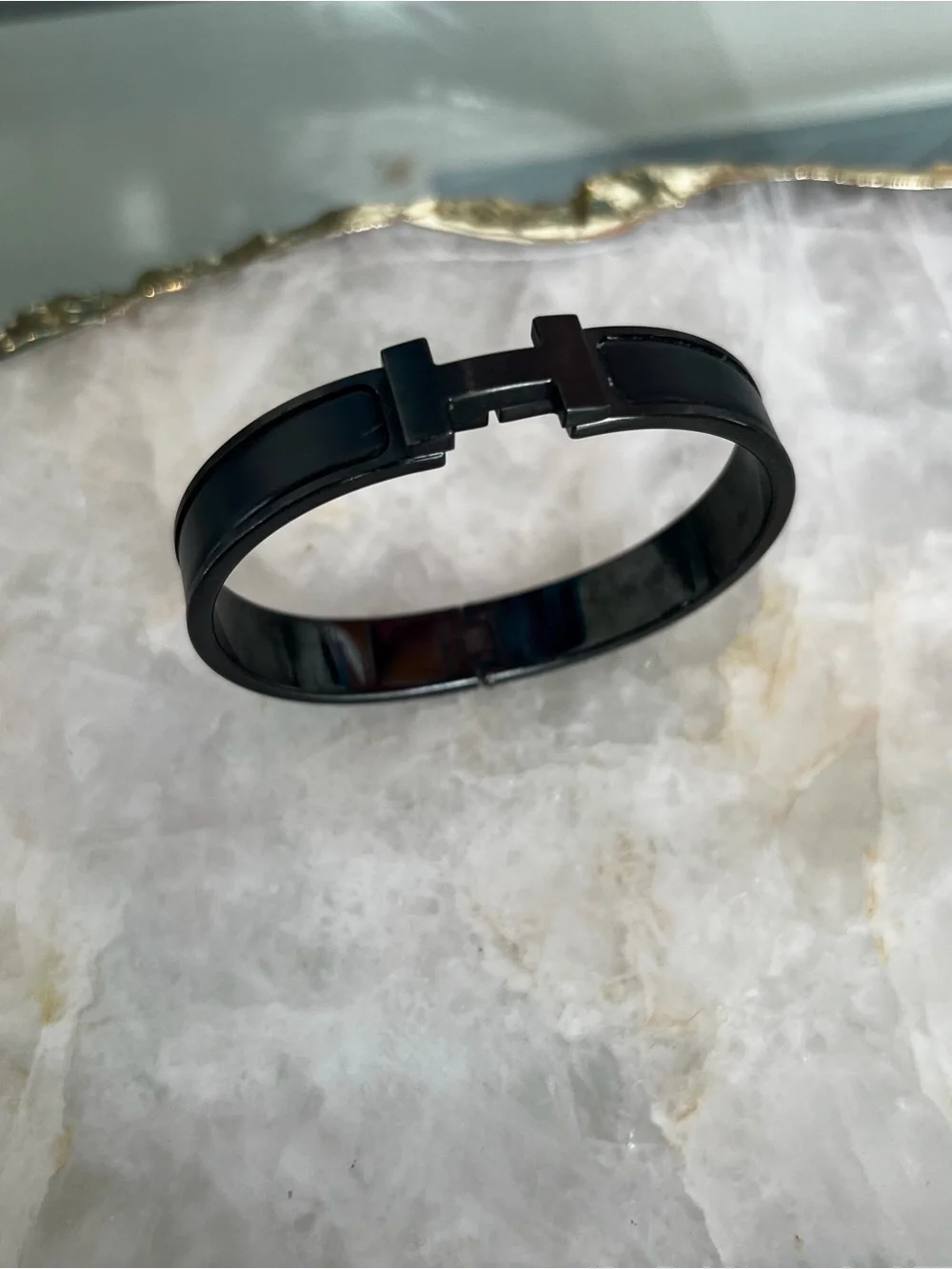 Hermes Black H Bracelet for Men